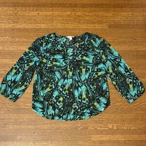 Banana Republic Teal and Black Blouse